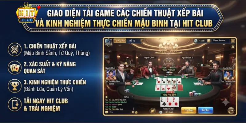 Các chiến thuật xếp bài và kinh nghiệm thực chiến Mậu Binh tại Hit Club