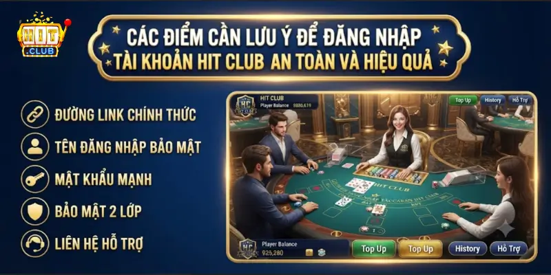Các điểm cần lưu ý để đăng nhập tài khoản Hit Club an toàn và hiệu quả