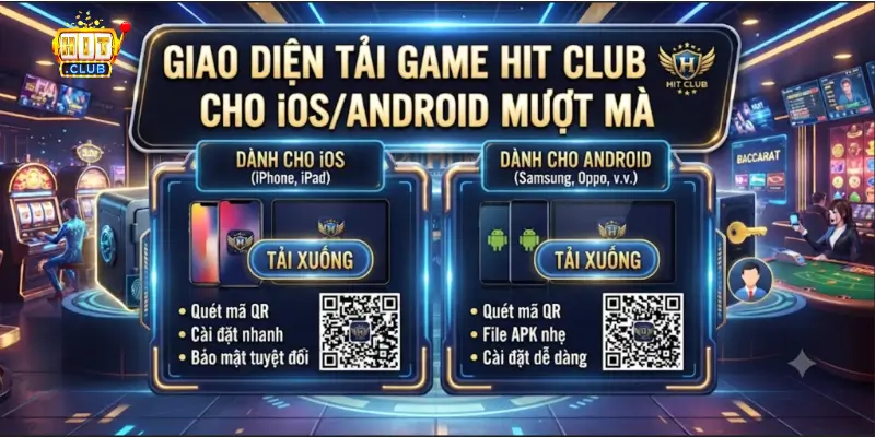 Giao diện tải game Hit Club cho iOS/Android mượt mà