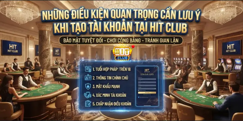 Những điều kiện quan trọng cần lưu ý khi tạo tài khoản tại Hit Club