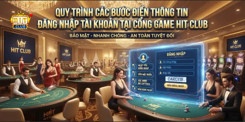 Quy trình các bước điền thông tin đăng nhập tài khoản tại cổng game Hit Club