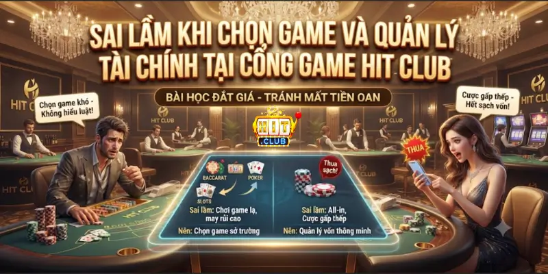 Sai lầm khi chọn game và quản lý tài chính tại cổng game Hit Club